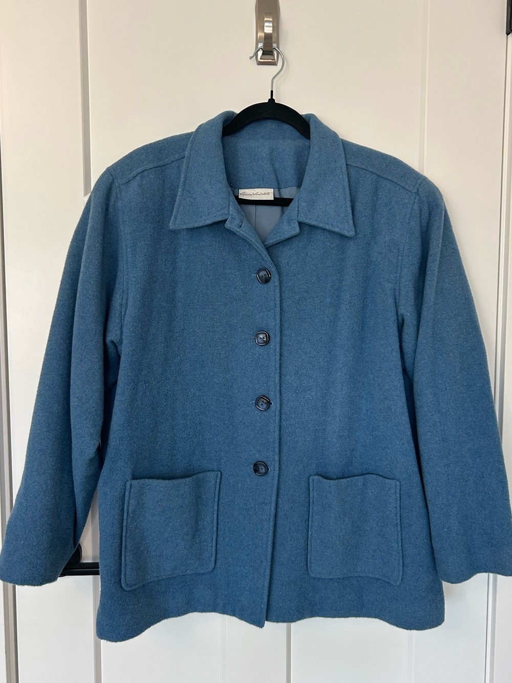 Gloria Vanderbilt Vintage Blue Wool Coat Jacket Size 18 Plus